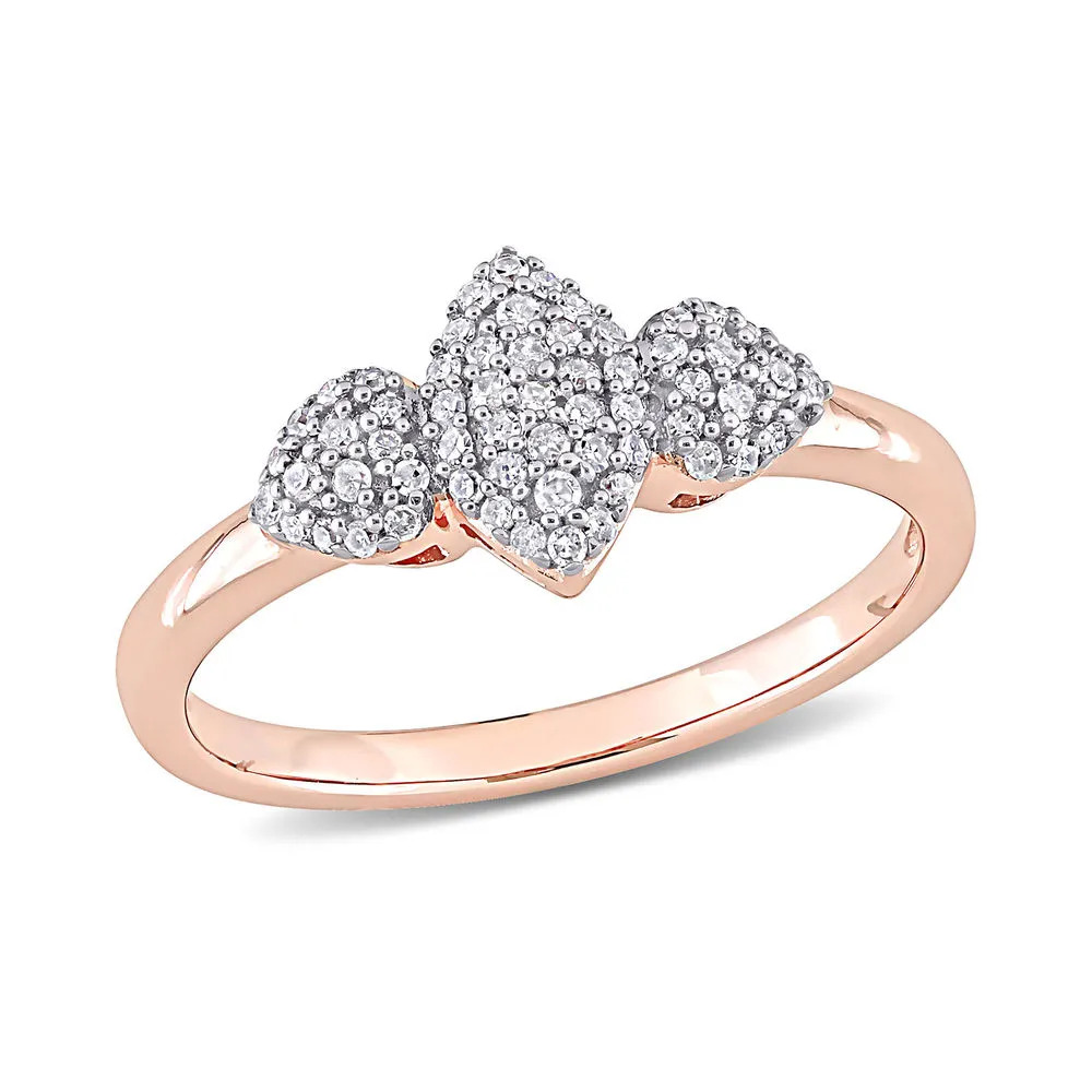 Stock Image of a Rose-Gold Plated Sterling Silver with Diamonds
