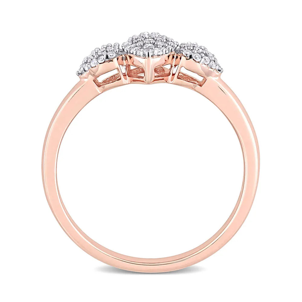 Stock Image of a Rose-Gold Plated Sterling Silver with Diamonds