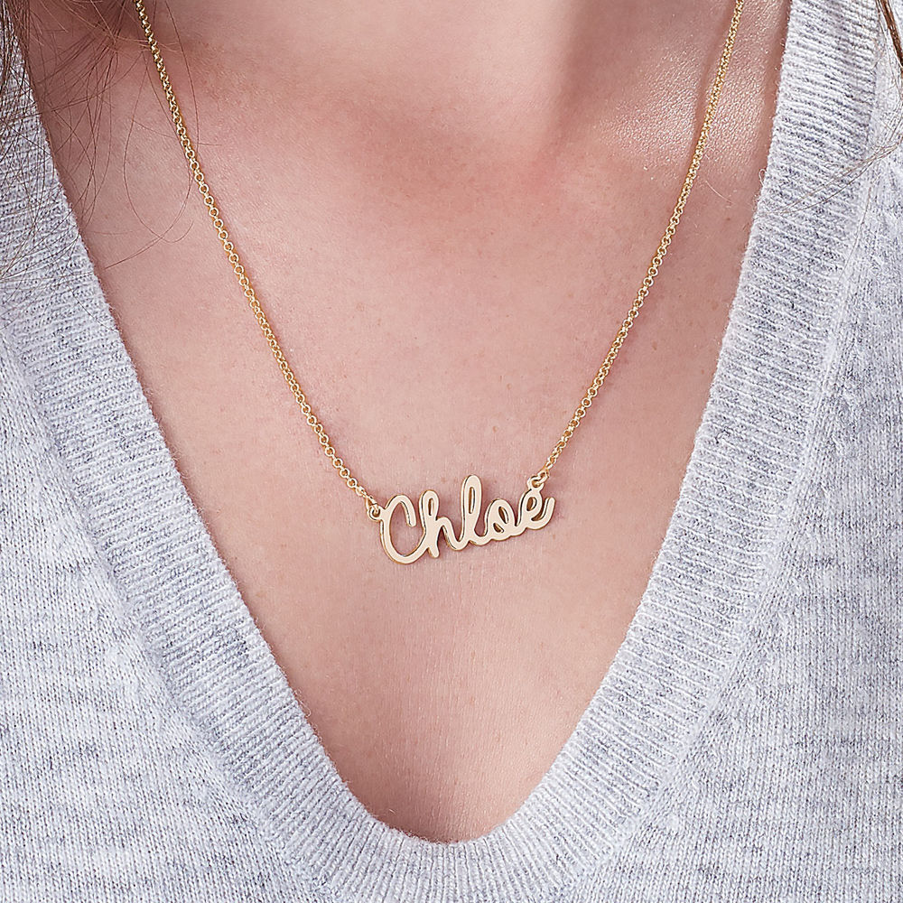 Personalized Jewelry Cursive Name Necklace in Gold Vermeil