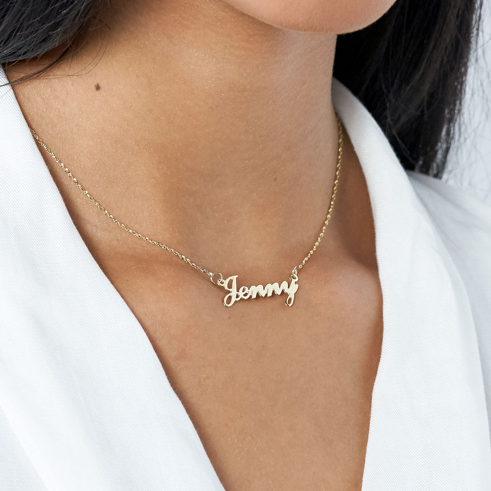 Small 14k Gold Classic Name Necklace