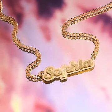 Brandi Double Plated Sophia Name Necklace in Gold 