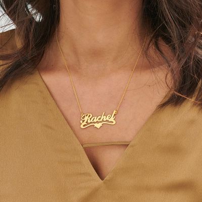 Gold Vermeil Name Necklace with Heart