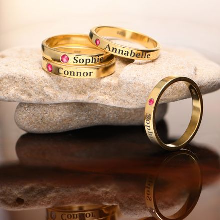 Stackable Birthstone Name Ring
