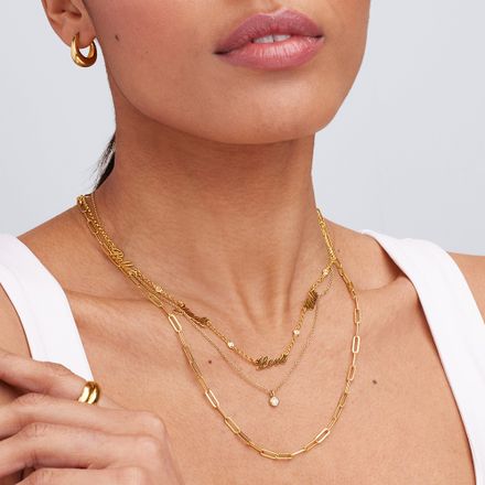 Heritage Multiple Name Necklace with Diamonds in 18K Gold Vermeil