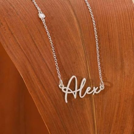 Alex Name Necklace Unisex Designs by Theo Grace