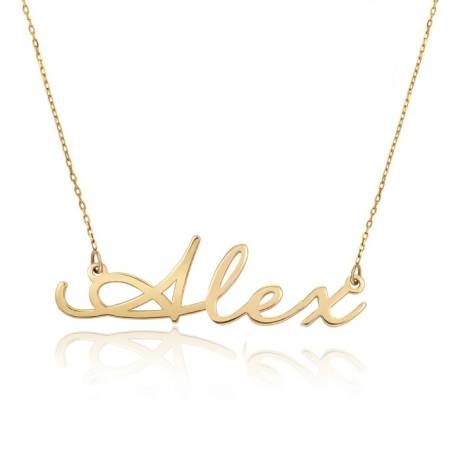 Alex Signature Style Name Necklace in 18K Gold Plating
