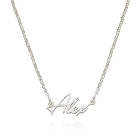 Alex Tiny Name Necklace in Silver