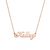 Stock Image of a rose gold plated necklace with a name pendant