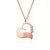 A rose gold plated necklace with a heart shaped pendant