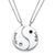 Two closed sterling silver matching couples necklaces with engraving and birthstones