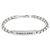 Stock image of a sterling silver bracelet for men with an inscription