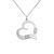 A sterling silver personalized heart necklace with a birthstone