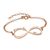 Stock Image of an infinity Rose gold plated bracelet with diamond