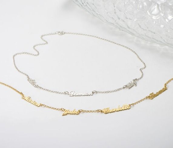 Heritage Multiple Name Necklace in Sterling Silver - MYKA