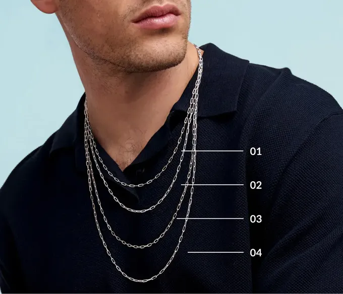 size guide mens necklaces