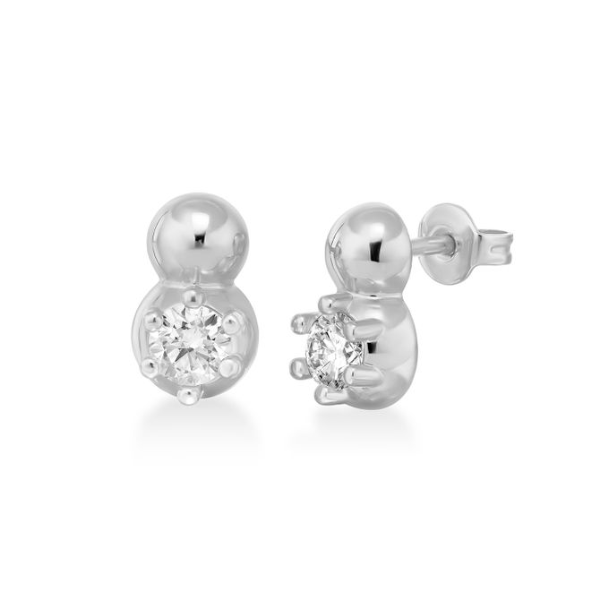 No. 2 Round 0.30CT Diamond Stud Earrings in Silver No. 2 Round 0.30CT Diamond Stud Earrings in Silver