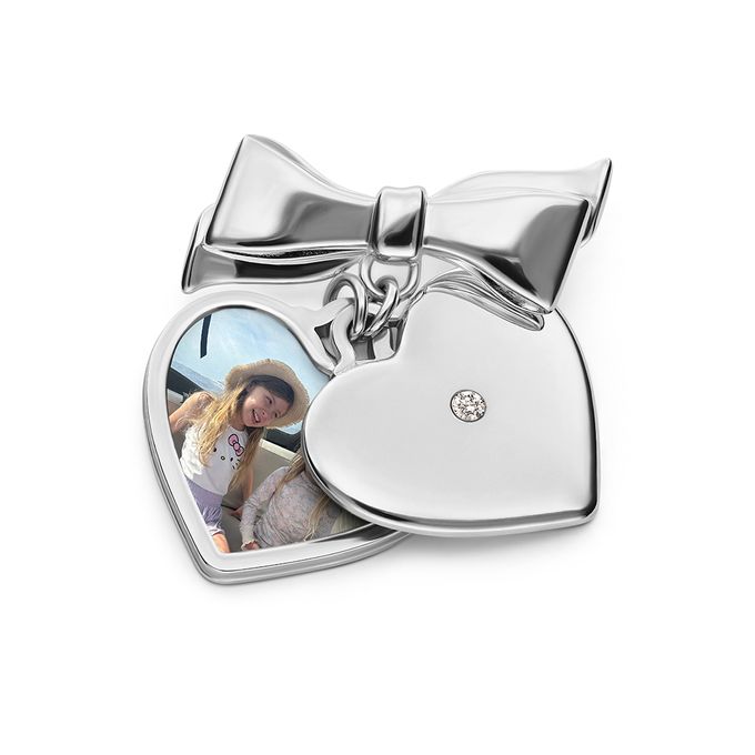 The Sweetheart Brooch in Silver with 0.05CT Diamond The Sweetheart Brooch in Silver with 0.05CT Diamond