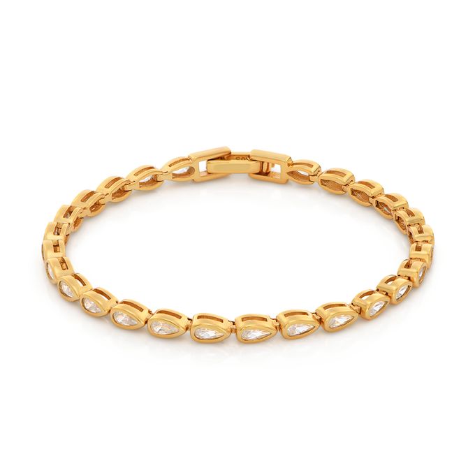 Endless Grace Tennis Bracelet in Gold Vermeil with Pear Cubic Zirconia Endless Grace Tennis Bracelet in Gold Vermeil with Pear Cubic Zirconia