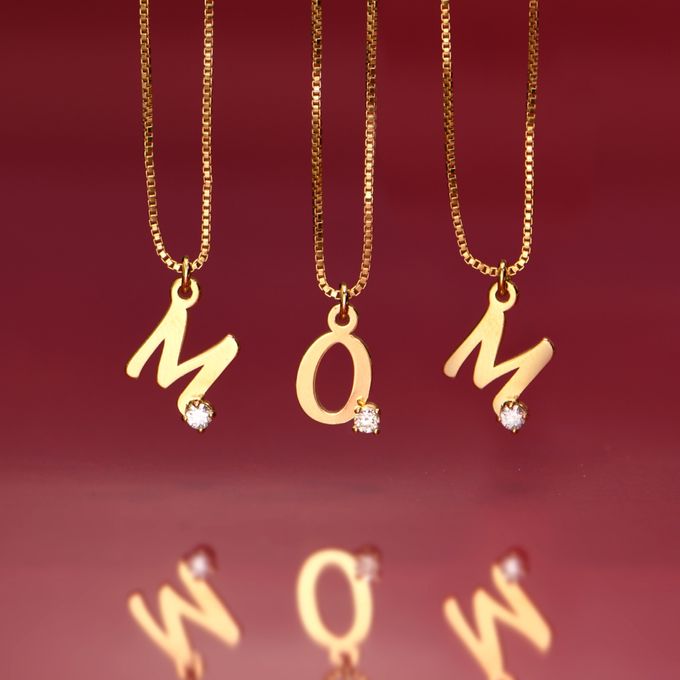 Diamond Initial Necklace in 18K Gold Vermeil