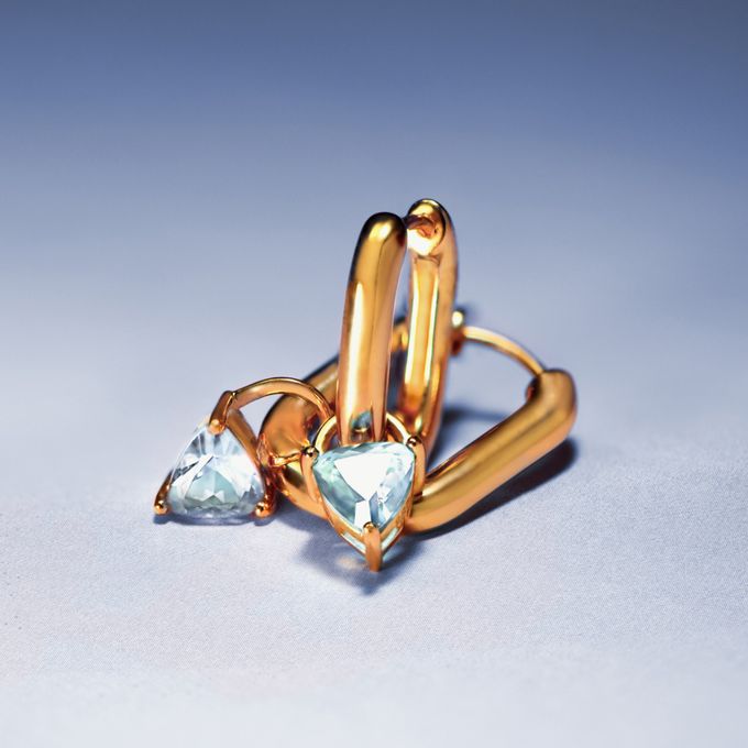 Aurora Birthstone Huggies in 18K Gold Vermeil