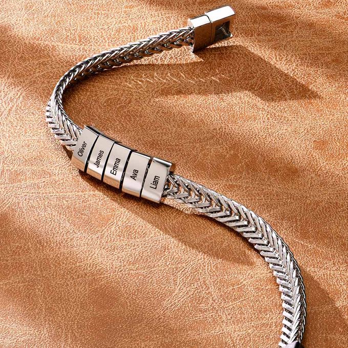 Elements Men's Beads Bracelet in Stainless Steel