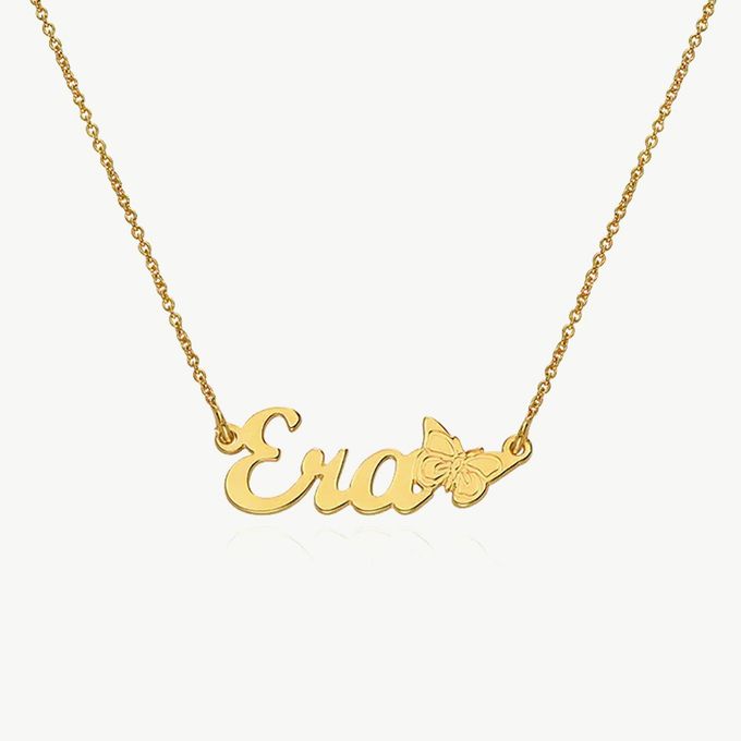 Teen's Butterfly Name Necklace in 18K Gold Plating