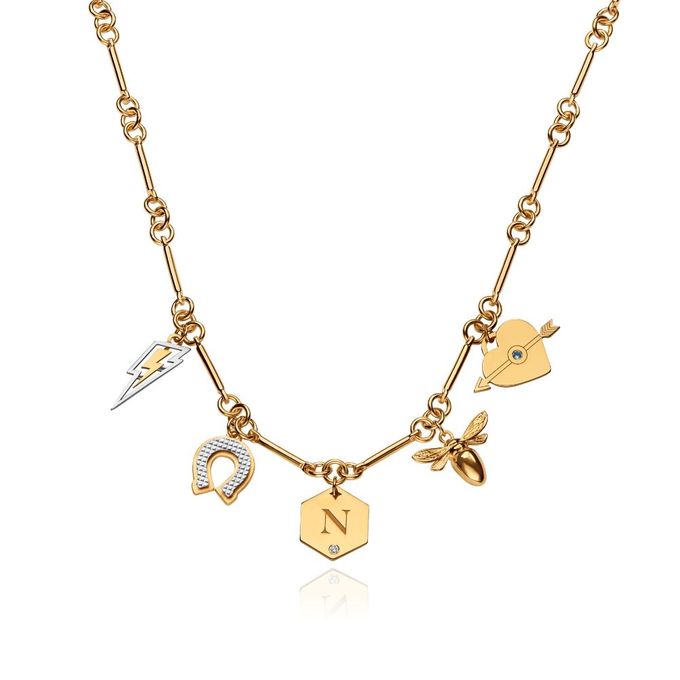 Luckiest Charms Necklace in Gold Plating