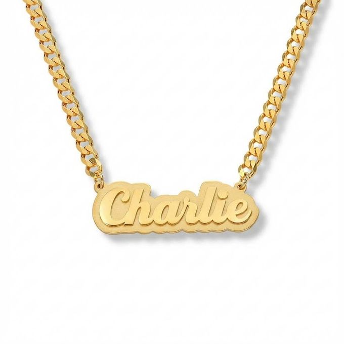 Charlie Alexis Double Plated Name Necklace in 18K Gold Plating