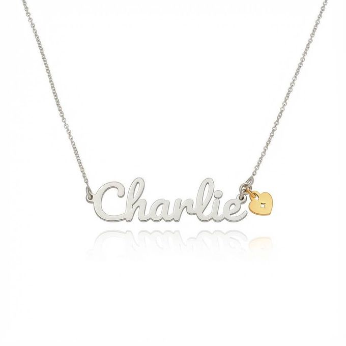 Charlie Sweetheart Name Necklace in Sterling Silver