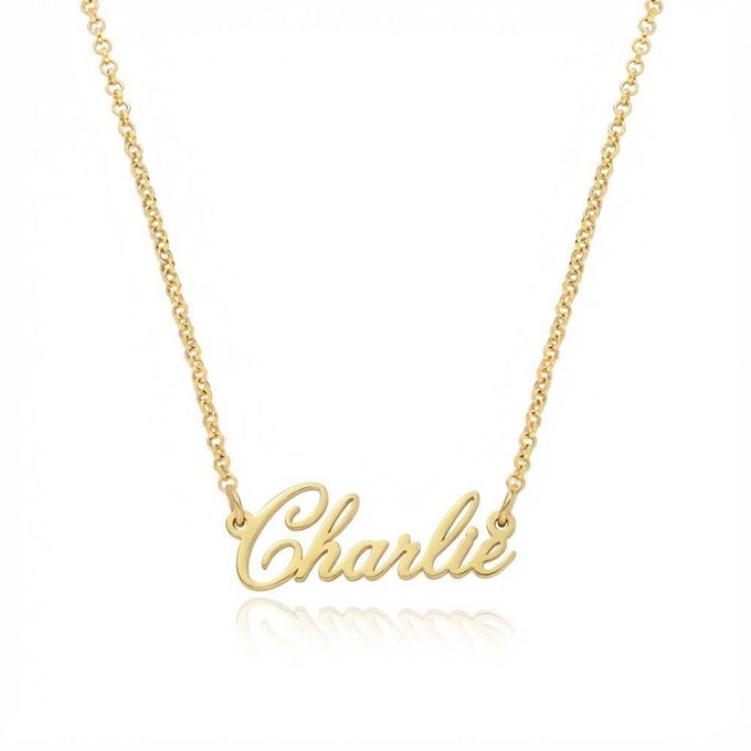 Charlie Tiny Name Necklace in 18K Gold Plating