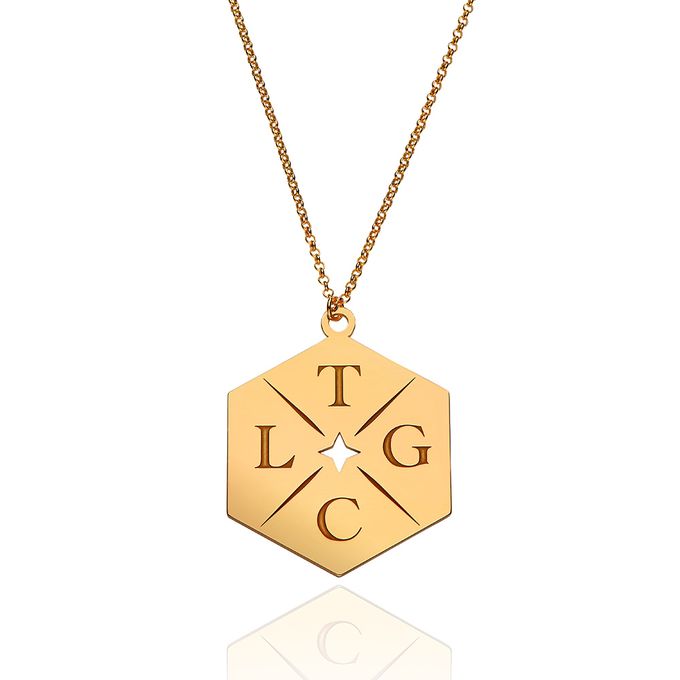 Stars & Back Big Initial Necklace in Gold Vermeil Stars & Back Big Initial Necklace in Gold Vermeil