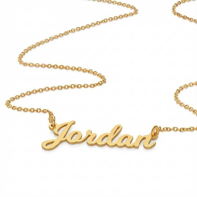 Jordan Personalized Cursive Name Necklace in 18K Gold Plating Jordan Personalized Cursive Name Necklace in 18K Gold Plating