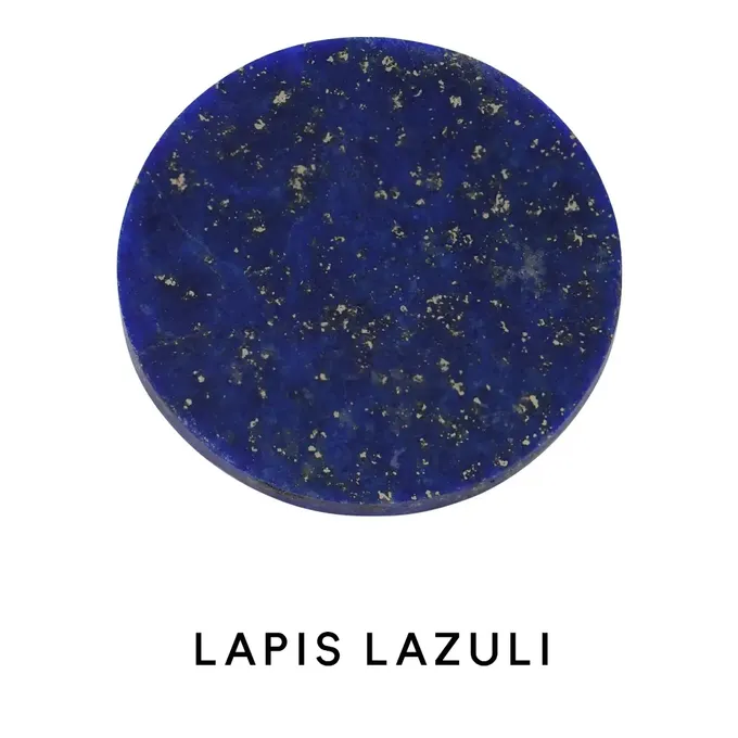lapis lazuli is a dark blue with gold flecks