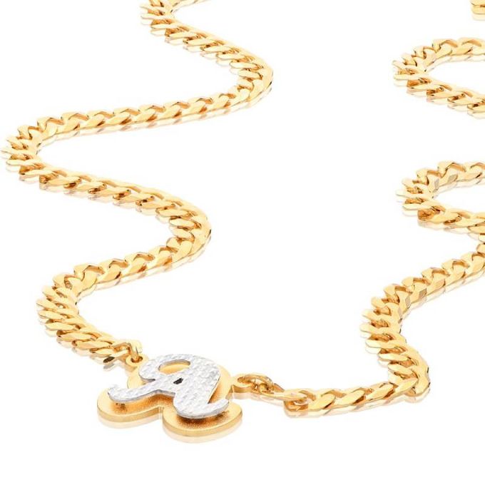 Letter A Iconic Double Plated Initial Necklace in Mixed Metals