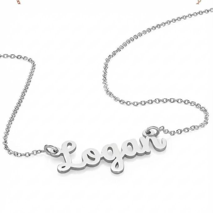 Logan Personalized Cursive Name Necklace in Sterling Silver Logan Personalized Cursive Name Necklace in Sterling Silver