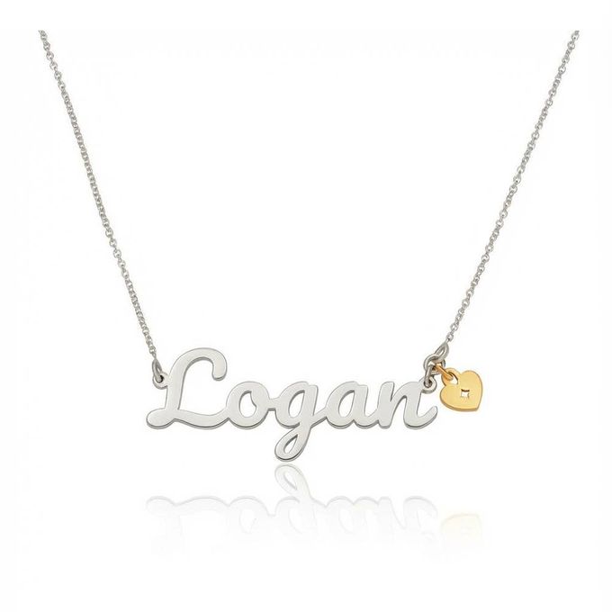 Logan Sweetheart Name Necklace in Sterling Silver Logan Sweetheart Name Necklace in Sterling Silver