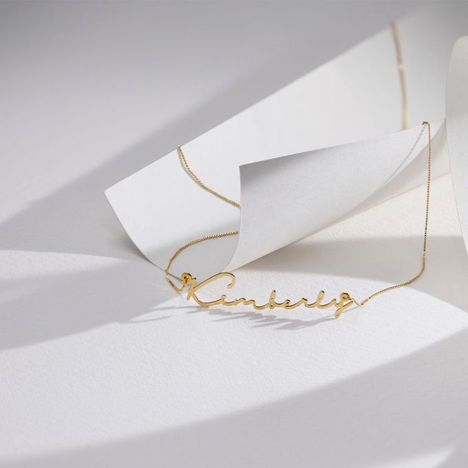 Signature Style Name Necklace in 14K Solid Yellow Gold
