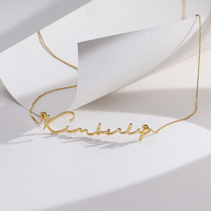 Signature Style Name Necklace 14k Solid Gold