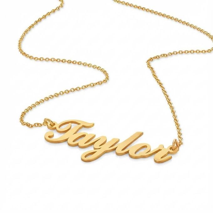Taylor Classic Cocktail Name Necklace in Gold Plating