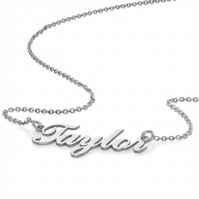 Taylor Hollywood Small Name Necklace in Sterling Silver