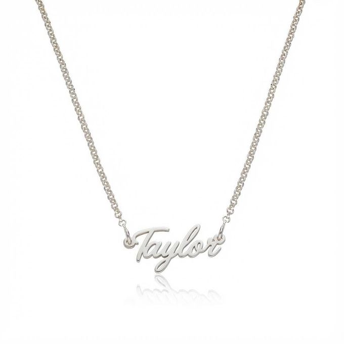 Taylor Tiny Name Necklace in Sterling Silver