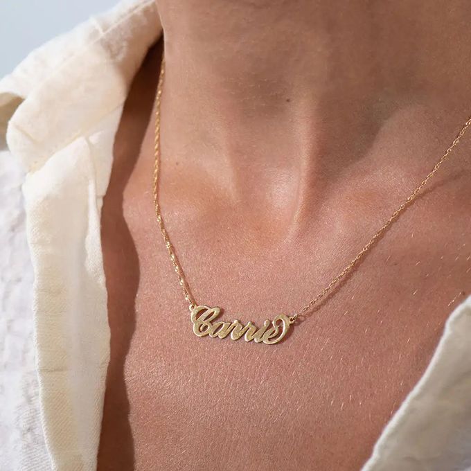 Personalized 14k Gold Carrie Name Necklace by Myka