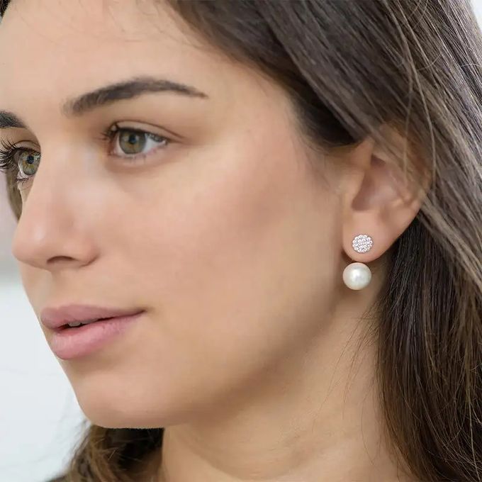 Cubic Zirconia and Pearl Drop Earrings – MYKA