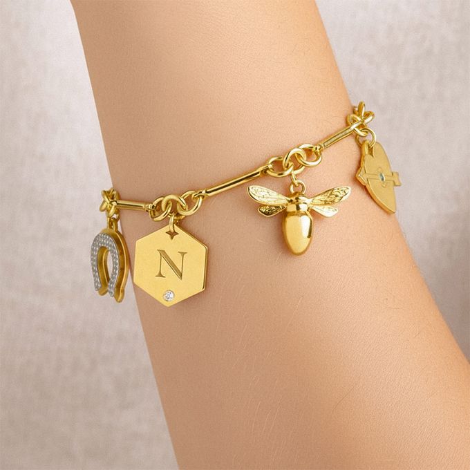 Be Lucky Charm Bracelet in Gold Plating Be Lucky Charm Bracelet in Gold Plating