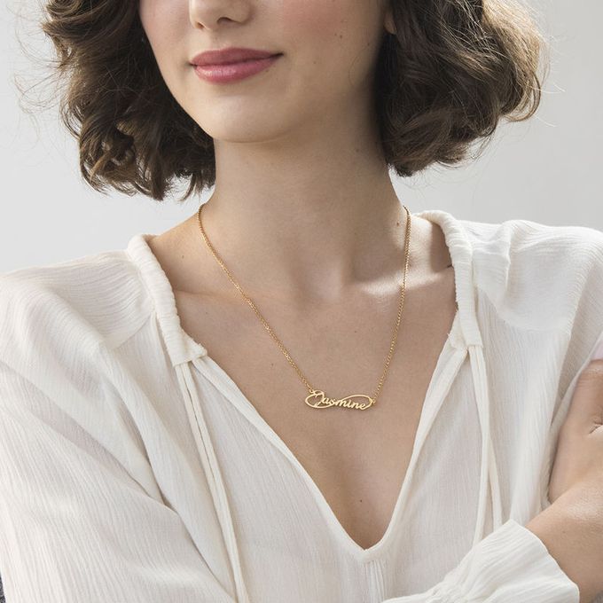 Myka's Infinity Style Name Necklace in 18k Gold Vermeil