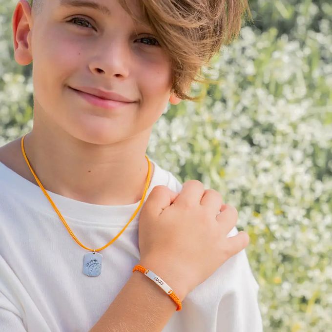 Kids ID Braided Cord Bracelet in Sterling Silver – MYKA