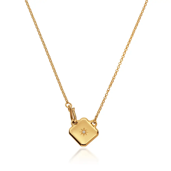 Beautiful Gold Locket Necklace with Initial