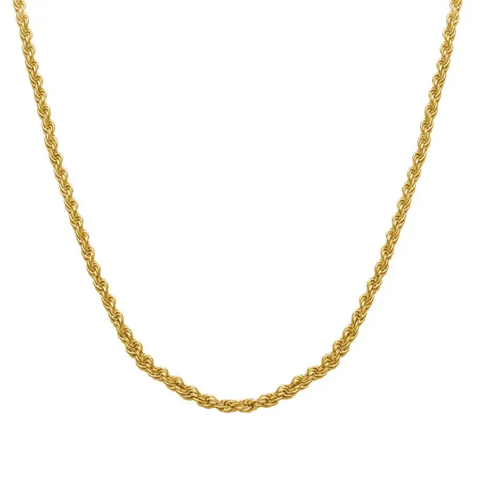 a gold rope chain necklace