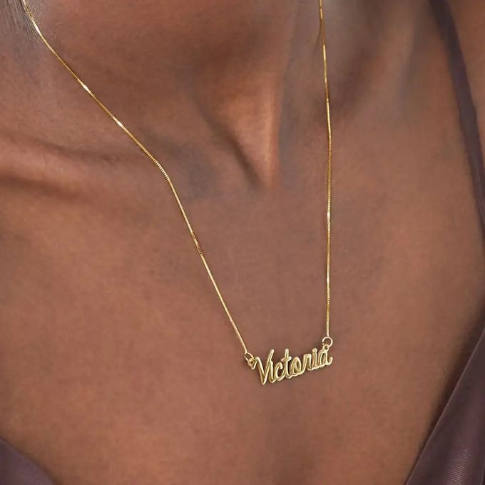 MYKA's Personalized Cursive Name Necklace in 14K Gold