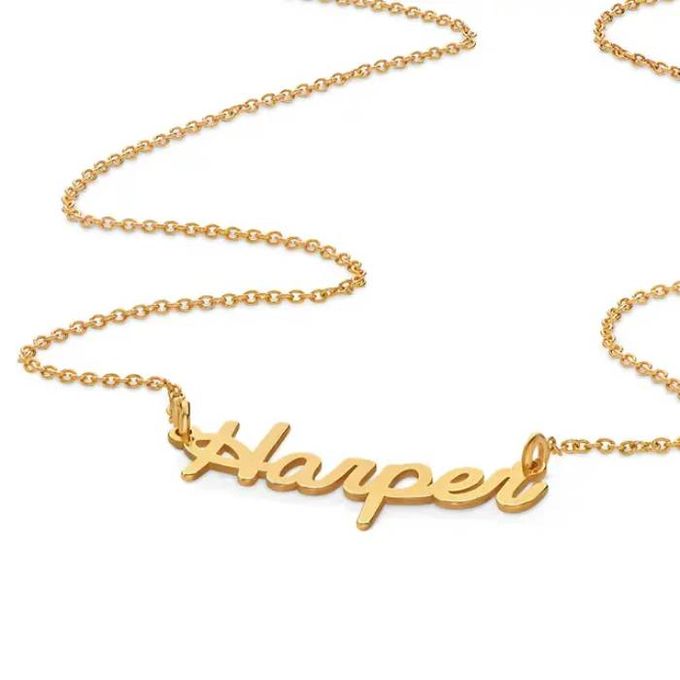 Harper Personalized Cursive Name Necklace in 18K Gold Plating Harper Personalized Cursive Name Necklace in 18K Gold Plating